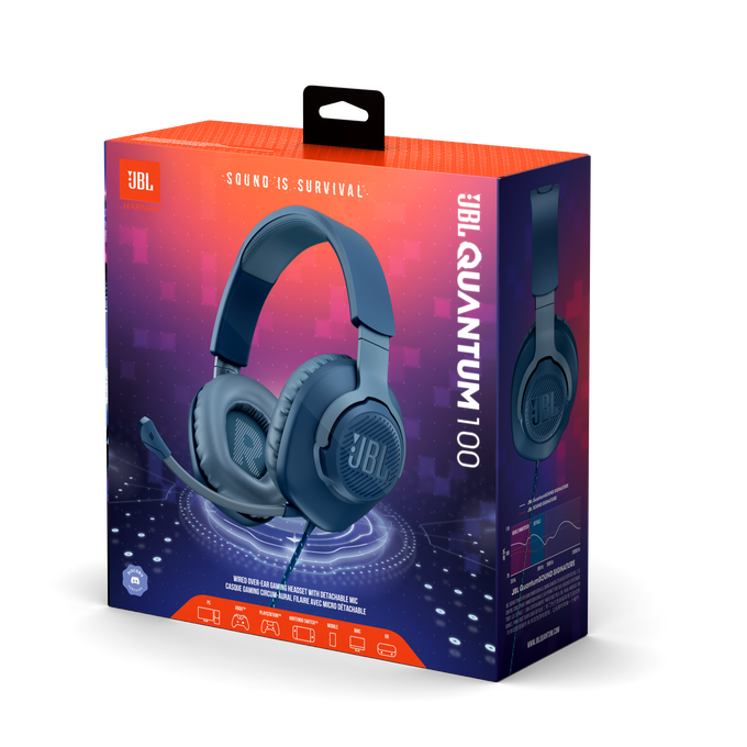 AURICULAR JBL QUANTUM 100 - BLUE - JBLQUANTUM100BLUAM